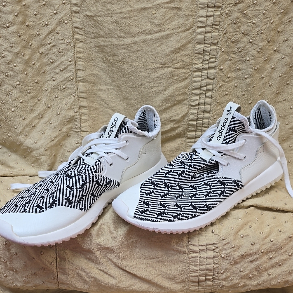 Adidas Tubular Black and White Patterned Shoes